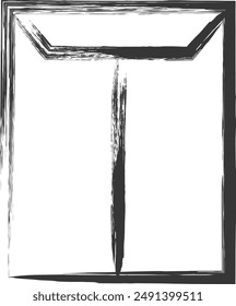 Stationery-related brush-drawn single item illustration envelope