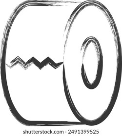 Stationery-related brush-drawn single item illustration duct tape