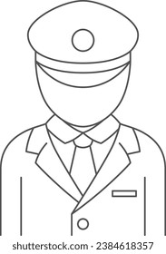 Station-related line drawing single illustration icon station staff