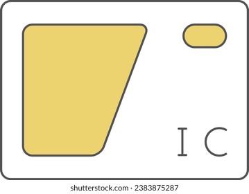 Station-related single illustration icon IC card