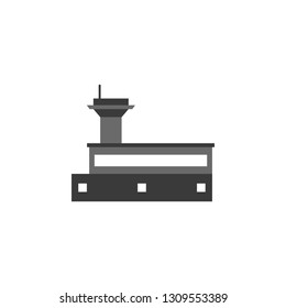 Stations of public transport - vector illustration. Airport. Control tower and terminal building - Vector.