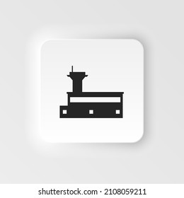 Estaciones de transporte público - ilustración vectorial. Aeropuerto. Torre de control y construcción de terminales - Vector.