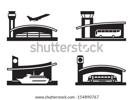 Stations of public transport - vector illustration