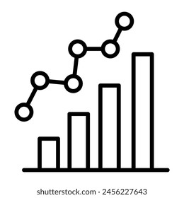 Diseño de iconos de línea de Vector de estadísticas