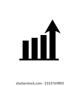 Statistic arrow up combination icon. Growing graph icon set. Growth chart icon. Growing bar graph vector