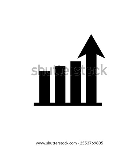 Statistic arrow up combination icon. Growing graph icon set. Growth chart icon. Growing bar graph vector