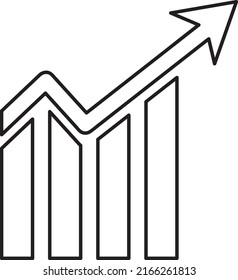 Icono de gráfico de barra estadística diseño de línea vectorial de plantilla...5.º escalada

