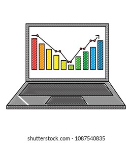 statistic bar graph business screen computer