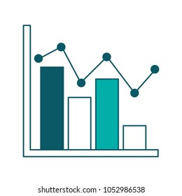 statistic bar graph pointed line strategic scheme
