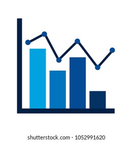 statistic bar graph pointed line strategic scheme