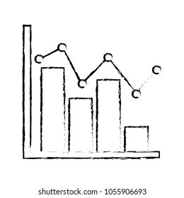statistic bar graph pointed line strategic scheme