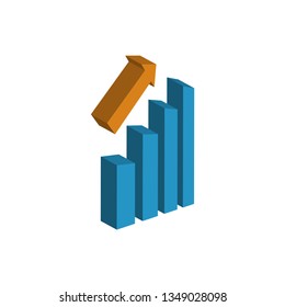 Statistic bar icon graphic design template vector isolated