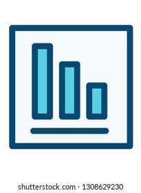 Statistic blue gray line frame