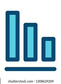 Statistic blue gray line tall