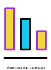 Statistic blue yellow line big