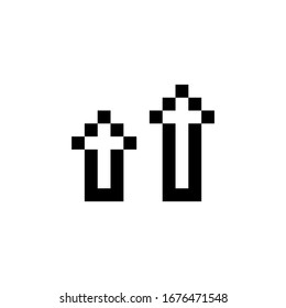 statistic, business, finance and arrow icon. Perfect for application, web, logo, game and presentation template. icon design pixel art and line style