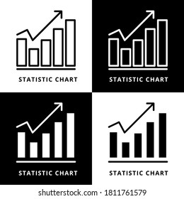Statistic Chart Icon Symbol. Information Growth Logo. Analytics Report Vector Illustration