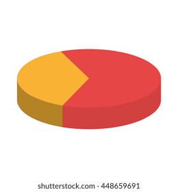 Statistic colorful pie graphic, isolated flat icon design.