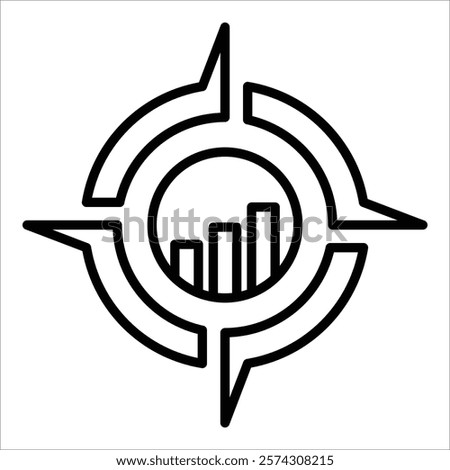 Statistic Compass Icon Element For Design