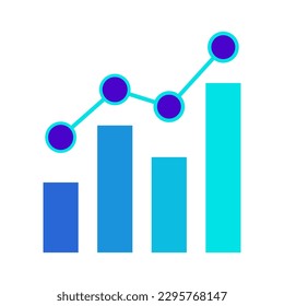 gráfico de diagrama estadístico ilustración vectorial de icono azul