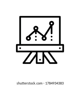 Statistic, Diagram, Chart, Report, Presentation Icon Logo Vector Isolated. Marketing and Growth Icon Set. Editable Stroke and Pixel Perfect.