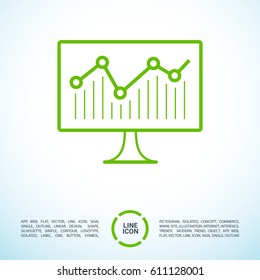 statistic diagram line vector icon