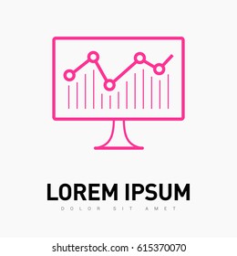 statistic diagram line vector icon
