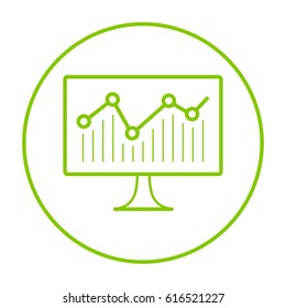statistic diagram line vector icon