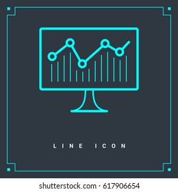 statistic diagram line vector icon
