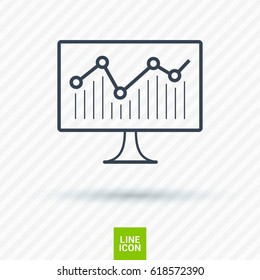 statistic diagram line vector icon