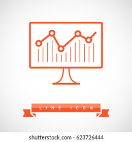 statistic diagram line vector icon
