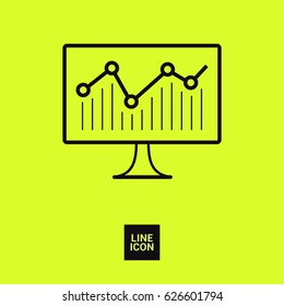 statistic diagram line vector icon
