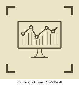 statistic diagram line vector icon
