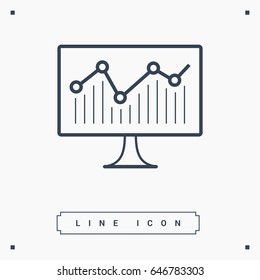 statistic diagram line vector icon