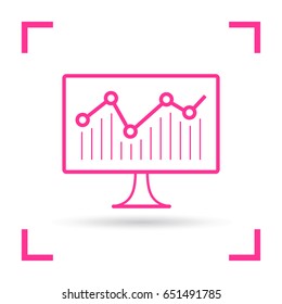 statistic diagram line vector icon