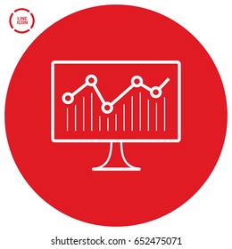statistic diagram line vector icon