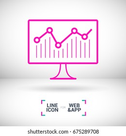 statistic diagram line vector icon