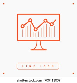statistic diagram line vector icon