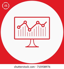 statistic diagram line vector icon