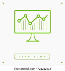 statistic diagram line vector icon