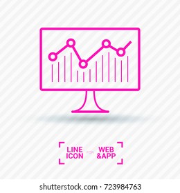 statistic diagram line vector icon