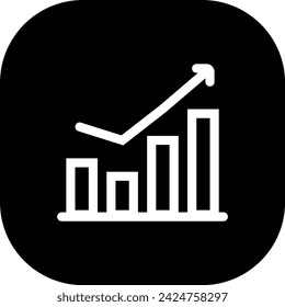 Statistic digital marketing icon with black filled line outline style. business, chart, graph, data, analysis, growth, report. Vector Illustration