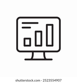 Vector de signo de icono de PC de documento estadístico