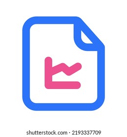 Statistic Files Icon Two Tone Color