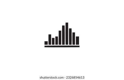 logotipo de finanzas estadísticas icono plano simple negro sobre fondo blanco