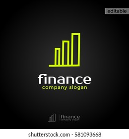 statistic finance logo. modern eye catching logo with green color