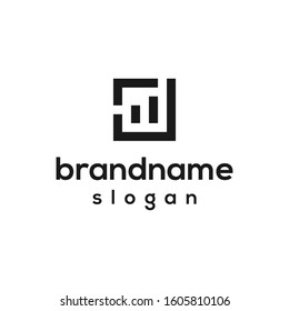 statistic financial logo design vector