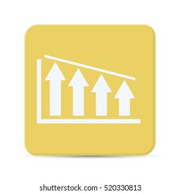 statistic flat icon isolated on yellow background