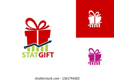 Statistic Gift Logo Template Design Vector, Emblem, Design Concept, Creative Symbol, Icon