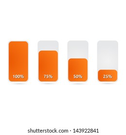 Statistic graph with blue orange | template vector